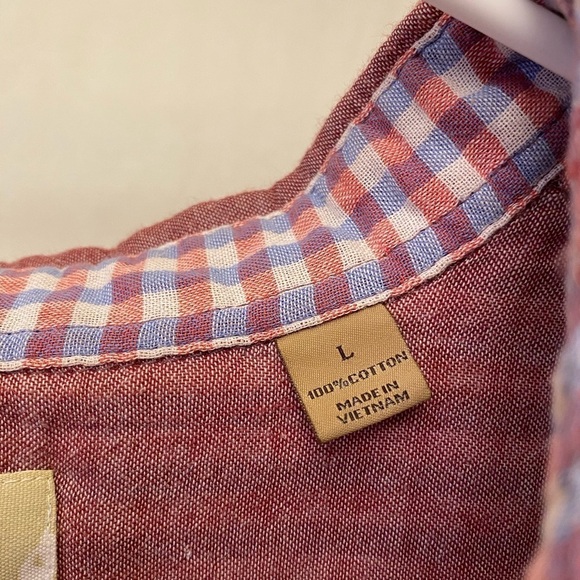 TASSO ELBA Island Button Front Short Sleeve Shirt - Picture 5 of 5